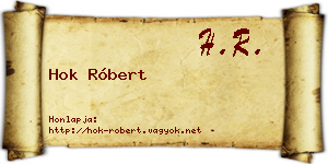 Hok Róbert névjegykártya